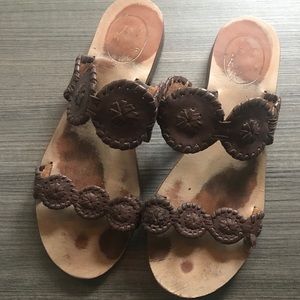 BROWN LAUREN JACK ROGERS SANDALS size 7